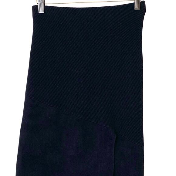 FREE PEOPLE Beach Ribbed Knit Slit Sweater Midi Skirt in Black, Size Small - Picture 4 of 8